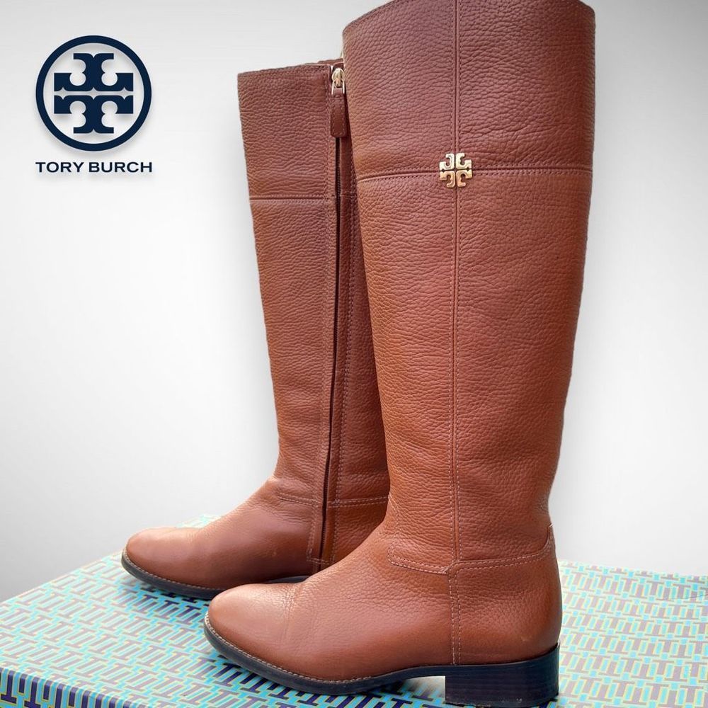 Tory Burch Jolie Leather Riding Boot in Rustic Brown 7(M) - $495 - Picture 6 of 17